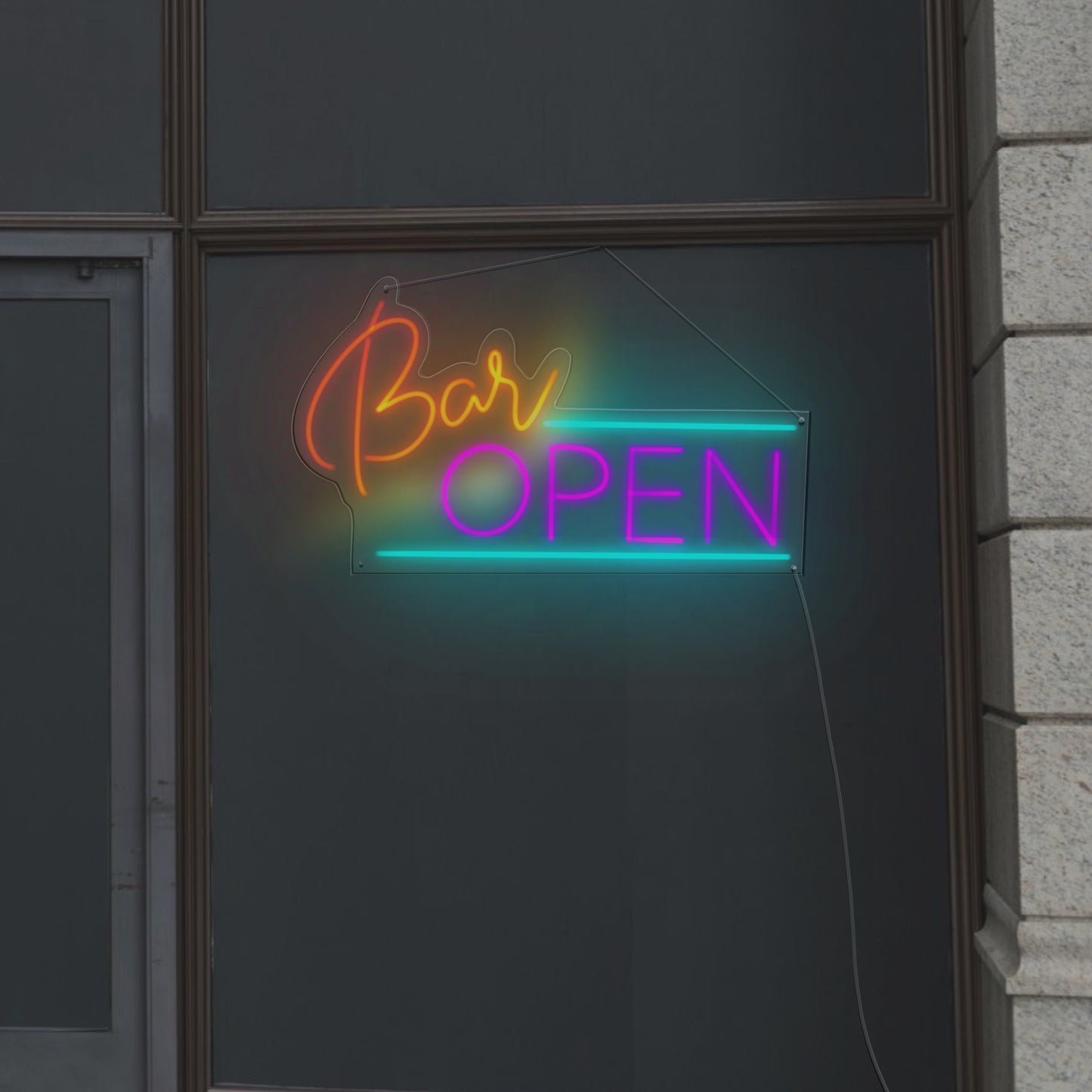 A vibrant 'Bar Open' Neon Sign, ideal for Australian pubs, home bars, and vintage neon sign collections